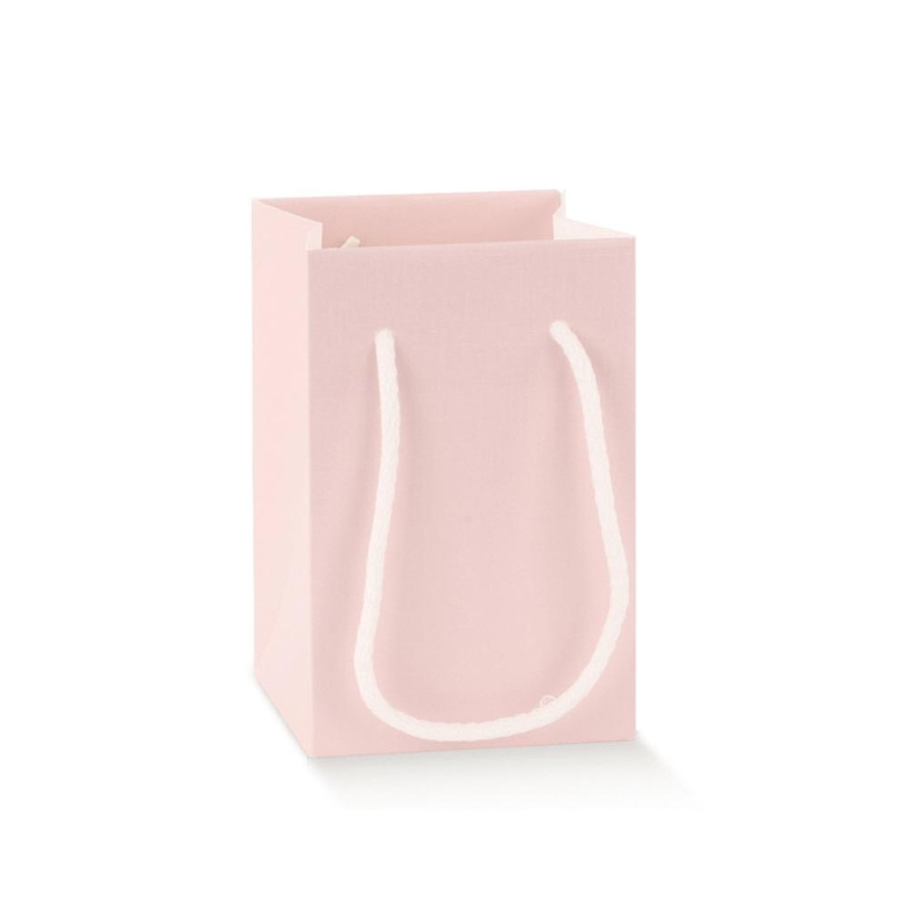 Shopper con cordino in cotone rosa 100070 90 x 90 x 120 mm