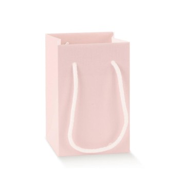 Shopper con cordino in cotone rosa 100070 90 x 90 x 120 mm