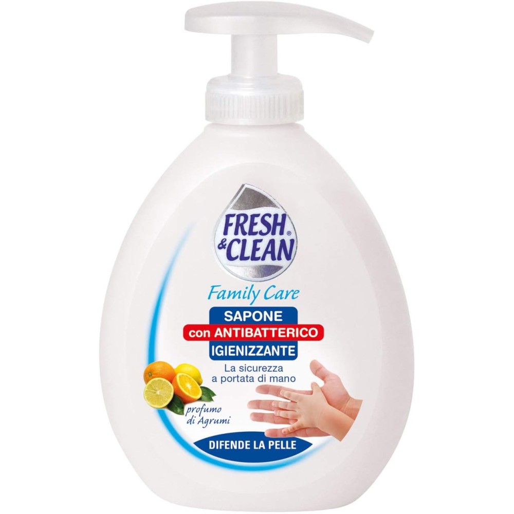 12 x FRESH & CLEAN sapone liquido 300ml igienizzante con antibatterico
