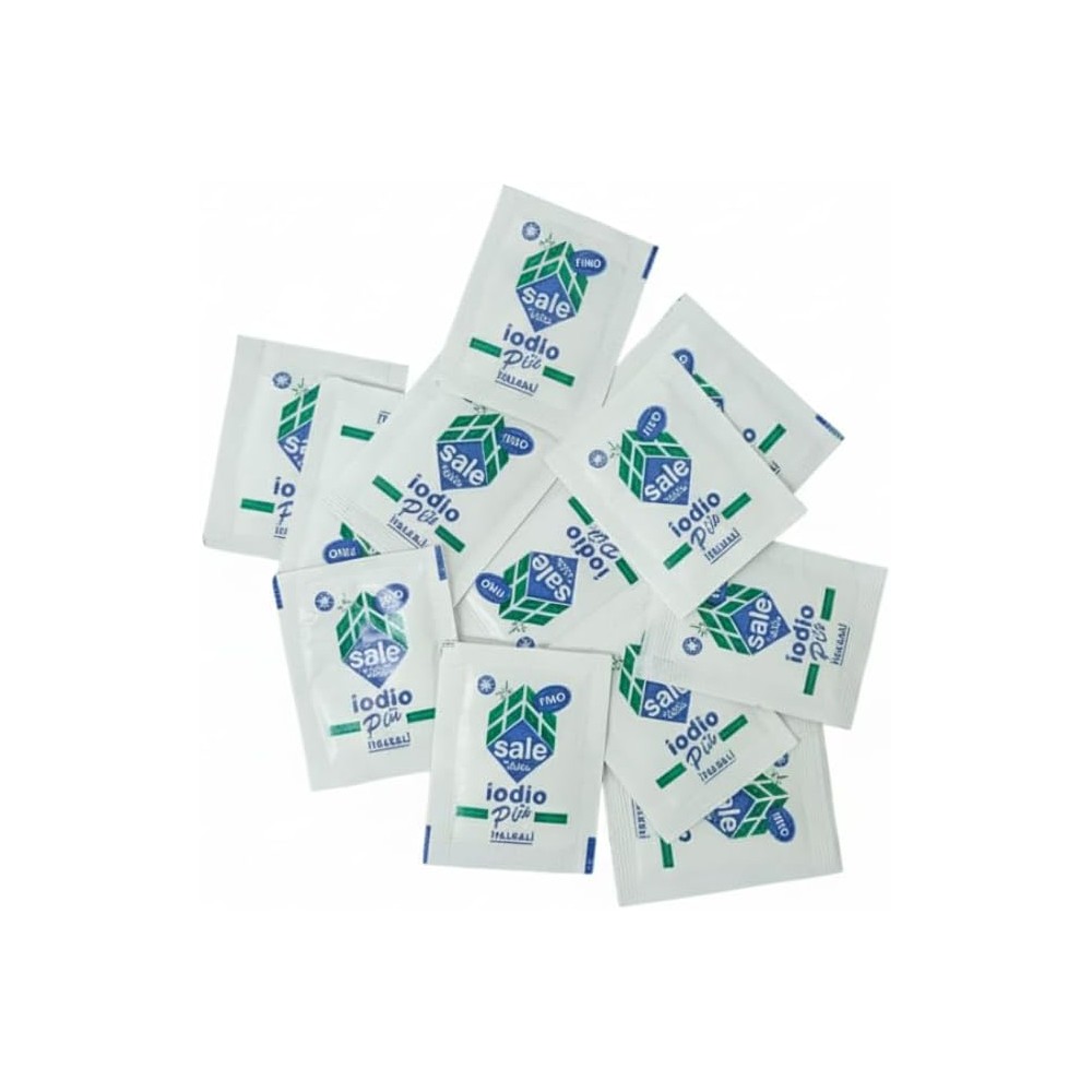 SALE DI SICILIA 500 bustine monodose di sale fino iodato da 1 g in Bustone di plastica
