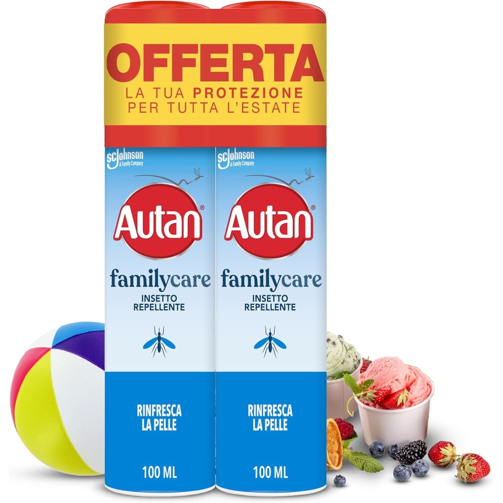 Autan Family Care Spray Antizanzare, Repellente Zanzare 2 Confezioni da 100ml