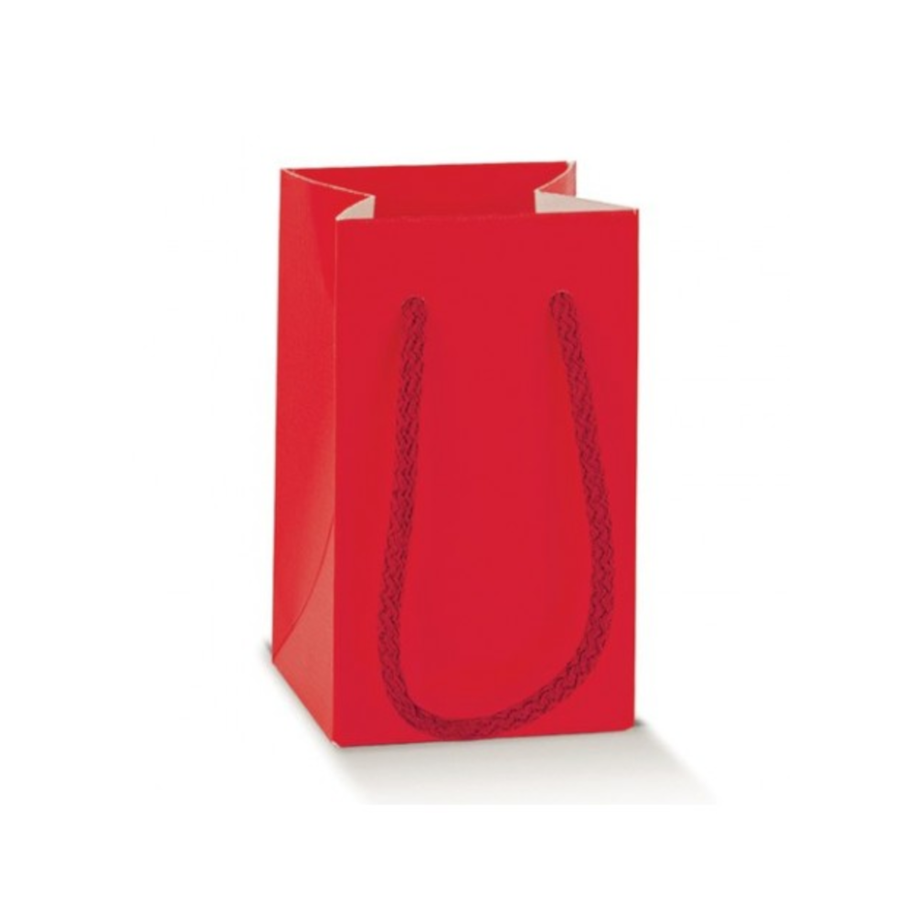 Shopper rossa con cordino in cotone 100092 70 x 70  x 120 mm
