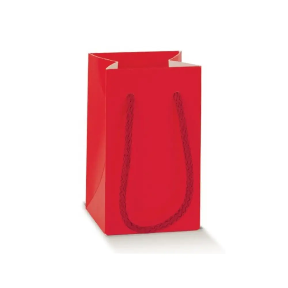 Shopper rossa con cordino in cotone 100092 70 x 70  x 120 mm