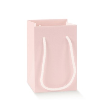 Shopper con cordino in cotone rosa 100069 70 x 70  x 120 mm