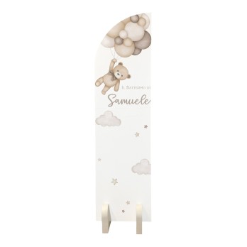 Paretina Battesimo Teddy brown in polistirolo personalizzabile