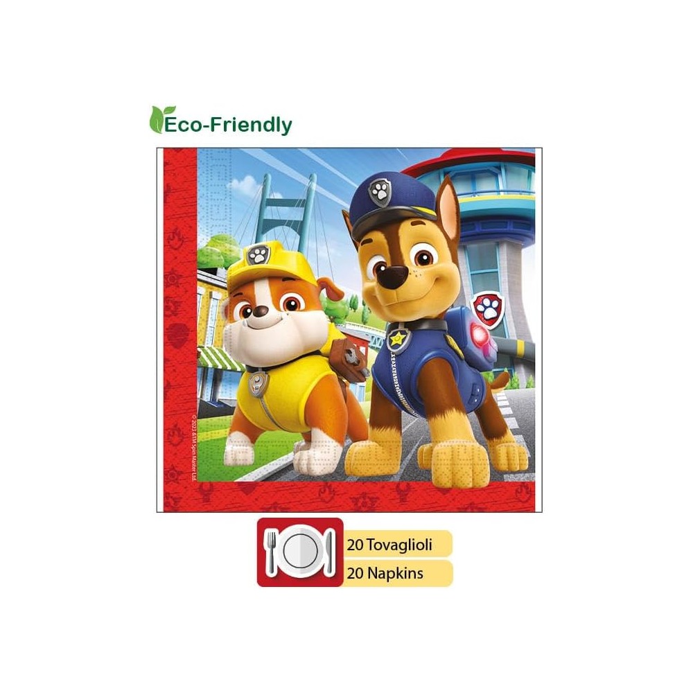 kit 8 persone paw patrol next generation con fluffy e palloncini