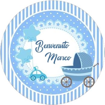 Cialda Benvenuto tonda personalizzabile