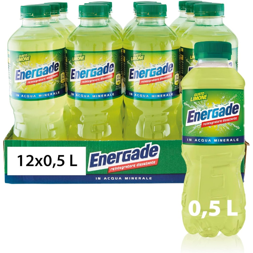 Energade, Bevanda Reintegrante 12x0,5L, Gusto Limone, Con Sali Minerali,