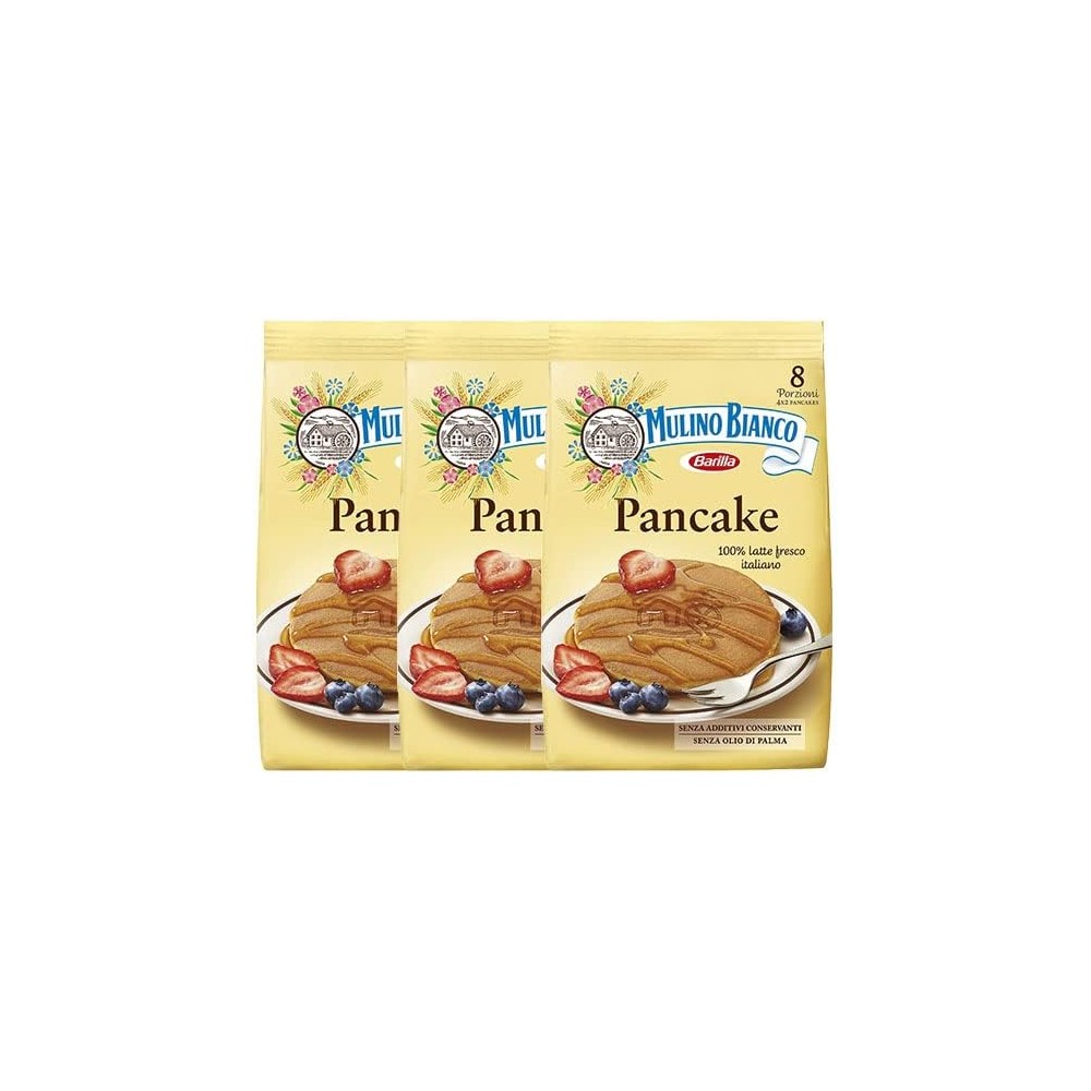 3 X Mulino Bianco Pancake per Colazione e Break 100% Latte Fresco Italiano 260gr