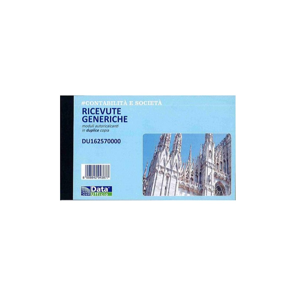 BLOCCO 17x10 RICEVUTE GENERICHE 2 copie x 50fg. *du* DATA UFFICIO 00400243