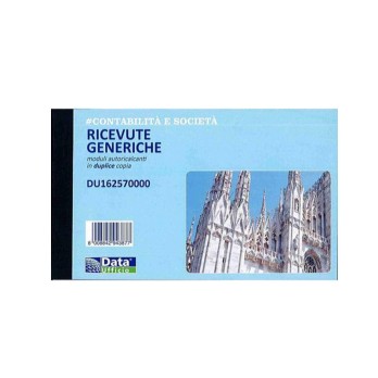 BLOCCO 17x10 RICEVUTE GENERICHE 2 copie x 50fg. *du* DATA UFFICIO 00400243