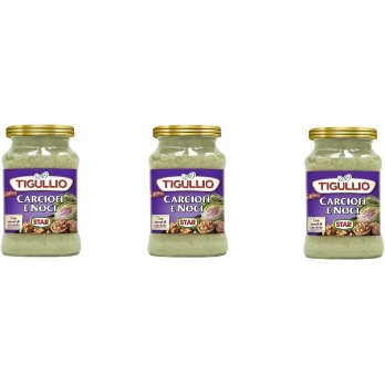 3 BARATTOLI SUGO TIGULLIO STAR CARCIOFI E NOCI SUGHI PASTA CON CUORI CARCIOFO 3x185gr