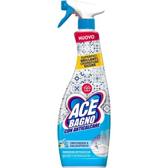 ACE Spray Sgrassatore Bagno con Anticalcare, Senza Candeggina, Profumo di Orchidea e Gelsomino, 10 flaconi da 600 ml