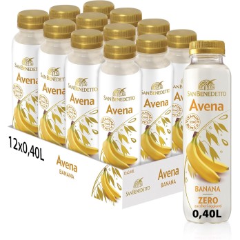 San Benedetto Avena alla Banana. Bevanda vegetale gustosa e nutriente Zero Zuccheri aggiunti 12x400 ml Zuccheri aggiunti 12x400