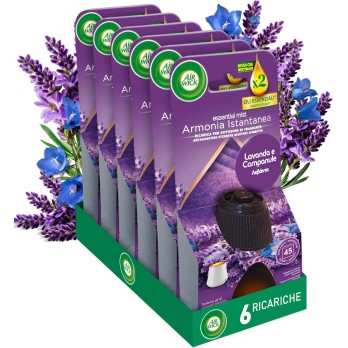 Airwick Ricariche per Diffusore di Oli Essenziali Armonia Istantanea, Confezione da 6 alla Lavanda Rilassante
