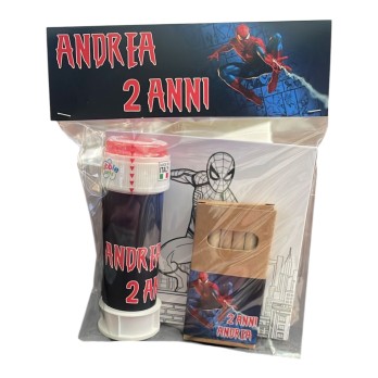Set regalino fine festa Spiderman personalizzabile fai da te