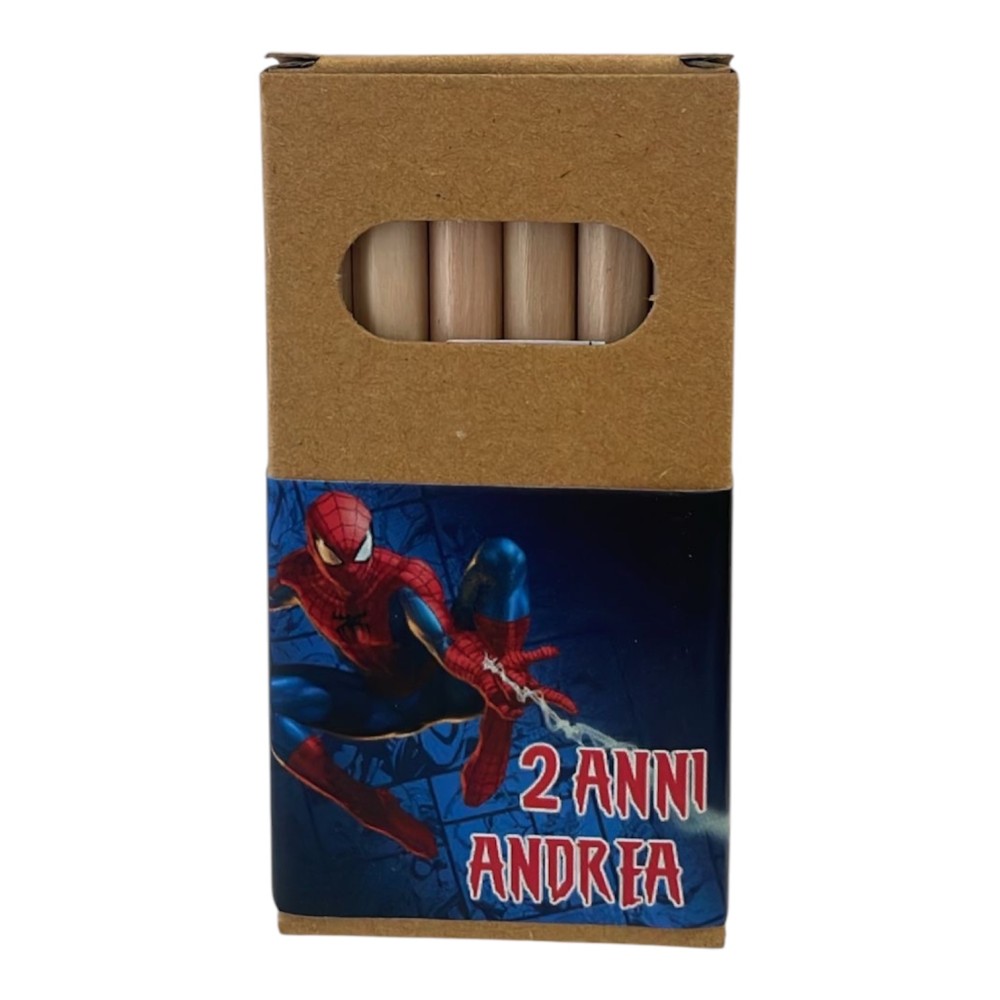 Set 6 regalini fine festa Spiderman personalizzabili fai da te