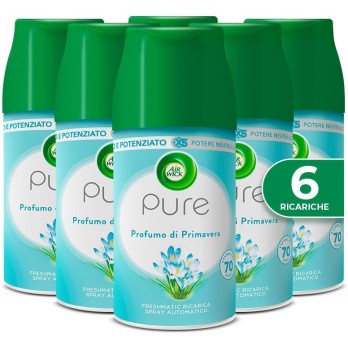 Airwick Freshmatic Ricariche Pure Profumo di Primavera Profumatore per Ambiente 250 ml x6