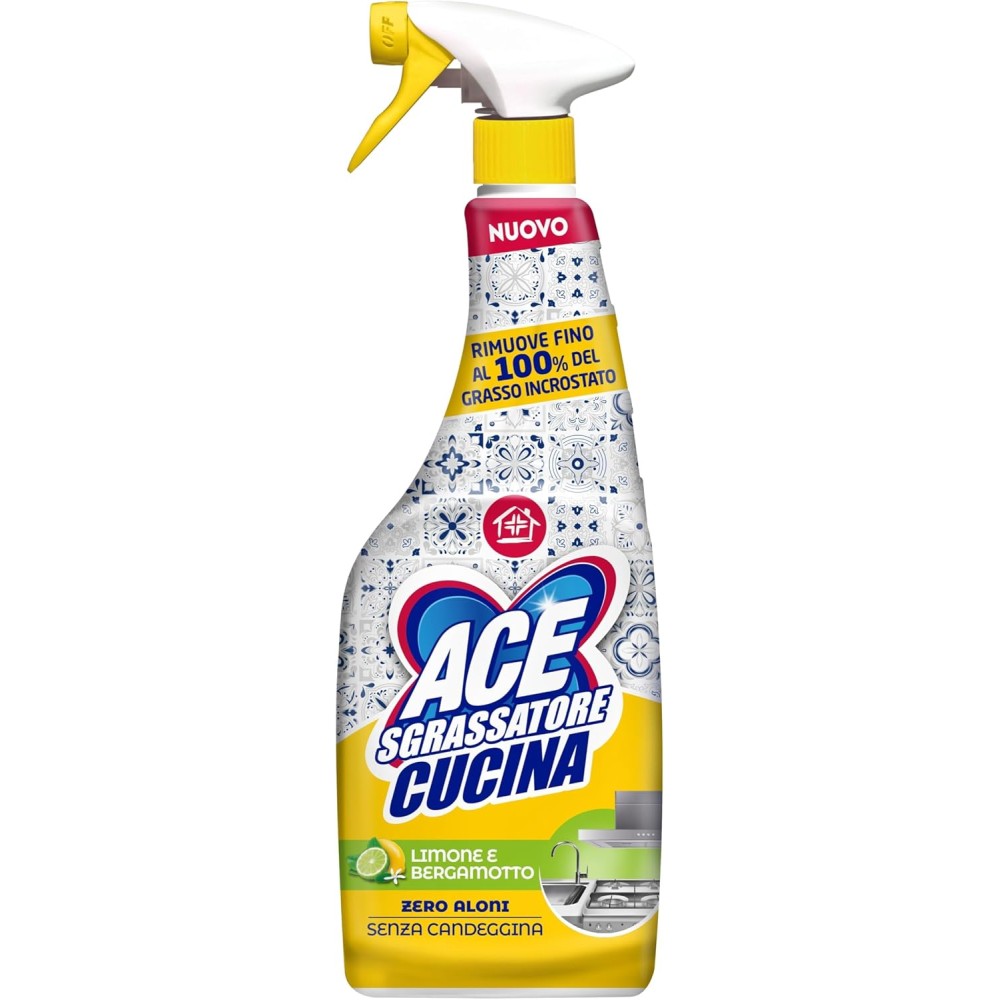 ACE Spray Sgrassatore Universale Cucina - Profumo Fresco 8 spray da 600mL