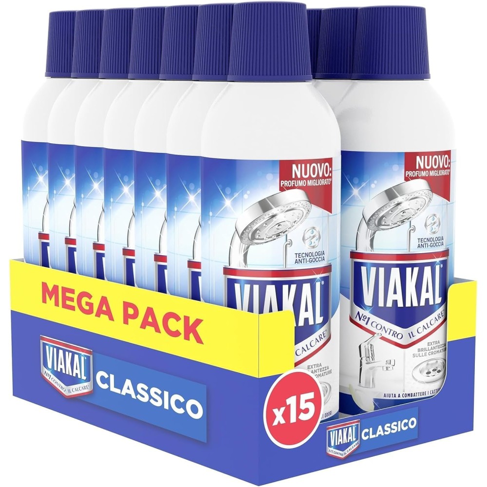 Viakal Classico Gel Per Rimuovere Fino Al 100% Di Calcare Extra Brillantezza Sulle Cromature