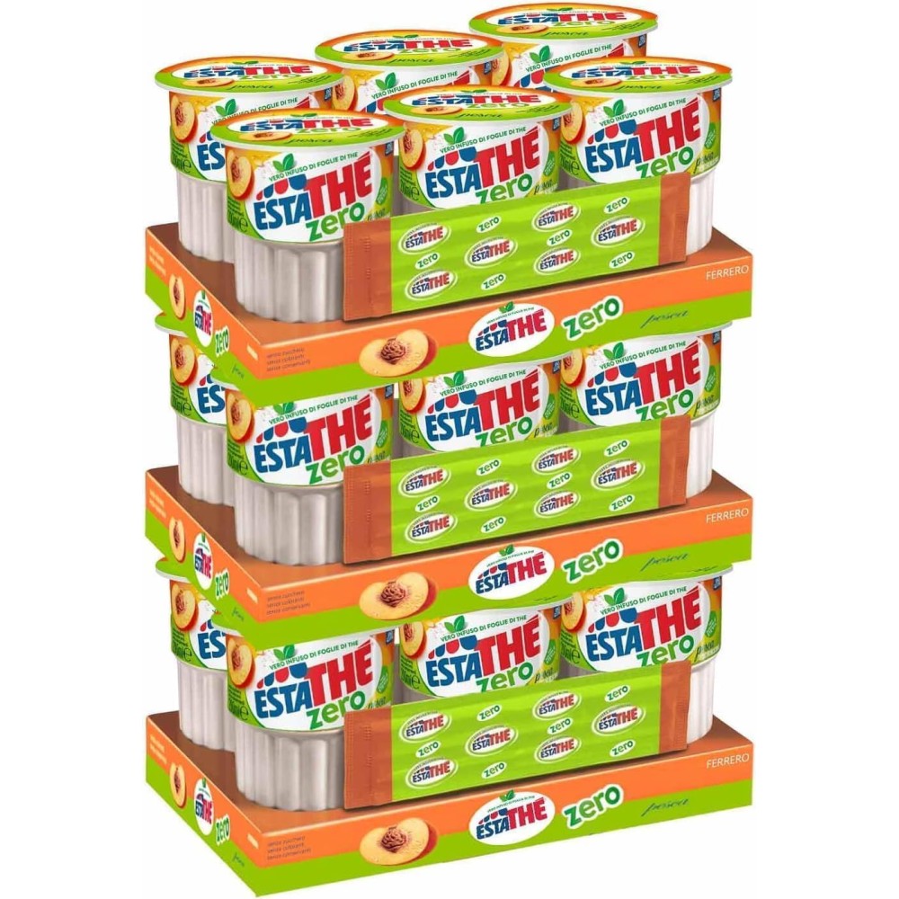 18 brick thè Pesca Zero Bevanda con Infuso Vero di Foglie di Thè a Pesca Senza Zuccheri in Brick per estathe 18x200ml