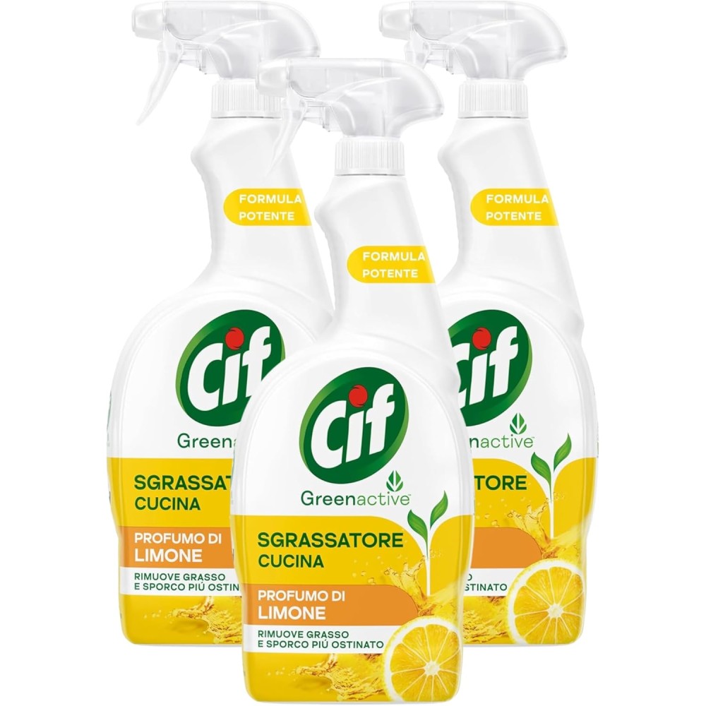 2 x CIF Sgrassatore Spray CUCINA, Profumo Di Limone