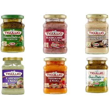 Set di 6 Barattoli Tigullio Star Sughi Assortiti, 6x190 gr