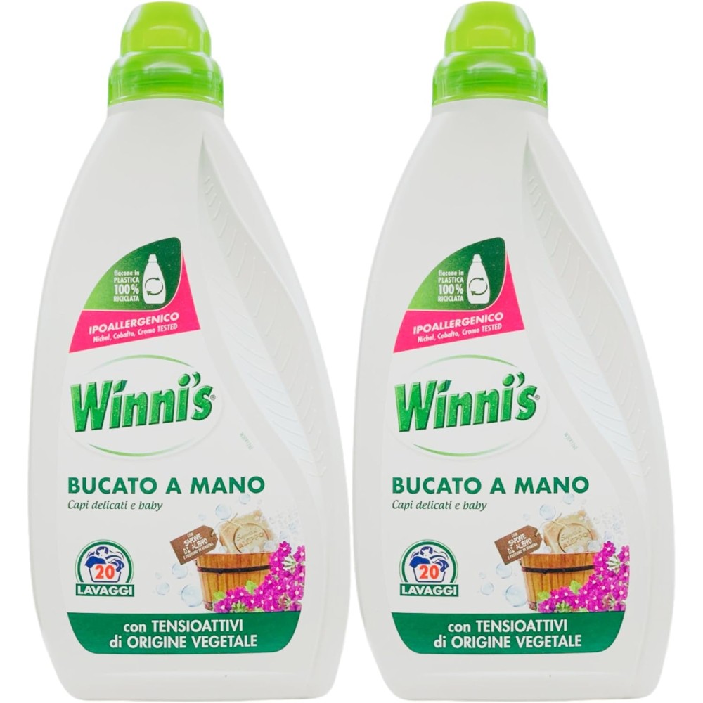 2x Detersivo Per BUCATO A MANO, Ideale Per Capi Delicati e Baby, Ipoallergenico 20 Lavaggi 750ml