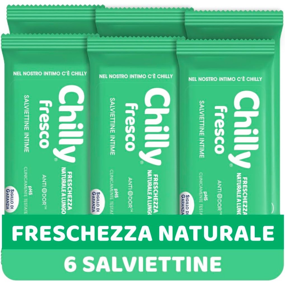 Chilly Salviettine Fresco Salviette Igiene Intima con Mentolo Naturale pH 5 -
