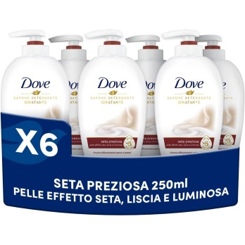 Dove, Sapone Liquido Mani Seta Preziosa Sapone 6 pezzi da 250ml