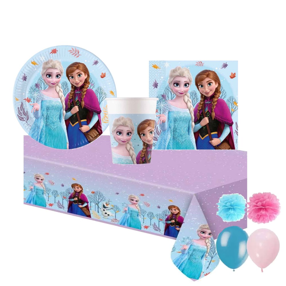 Kit 8 persone Frozen Idyllic Wonder + fluffy e palloncini
