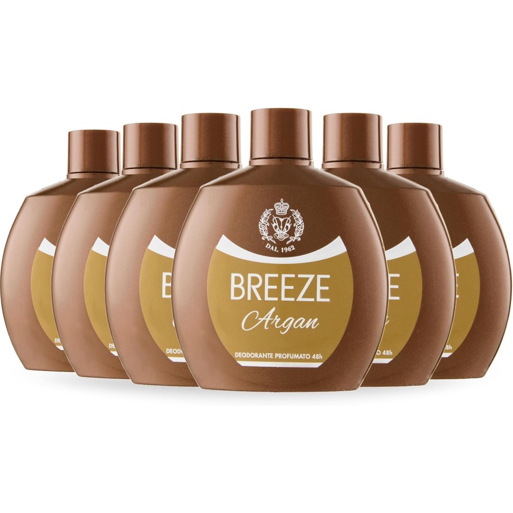 BREEZE | Deodorante Squeeze Argan, 6x100 ml