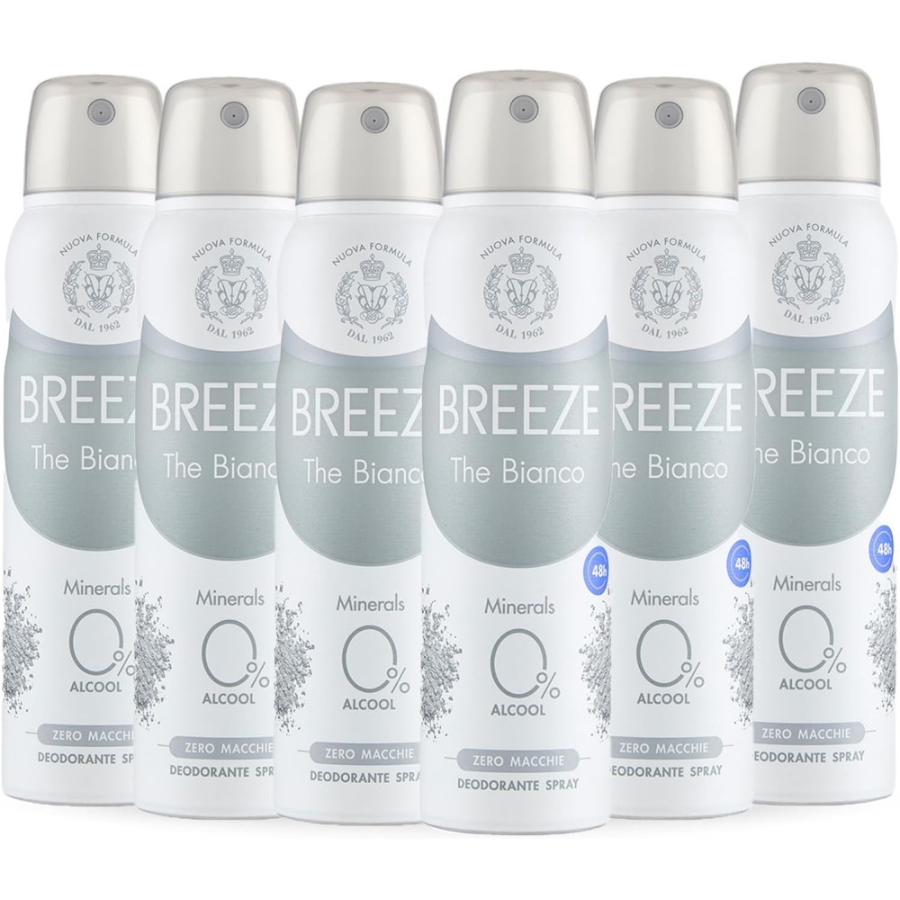 BREEZE | Deodorante Spray The Bianco, 6x150 ml