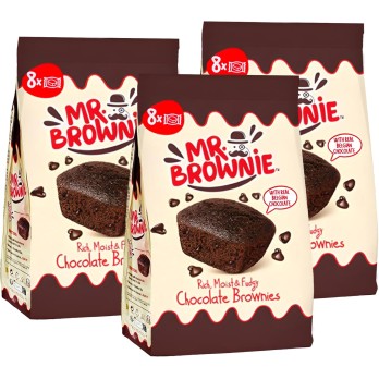 2 2X Mr. Brownie Brownies Tortine al Cioccolato con Gocce di Cioccolato Belga 200g