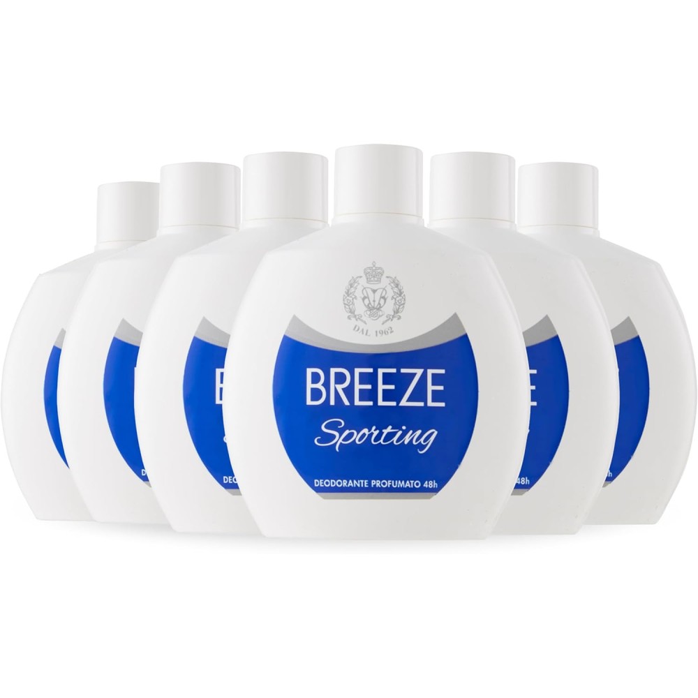 BREEZE | Deodorante Squeeze Sporting, 6x100 ml