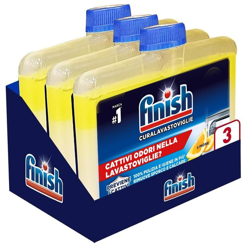Finish Curalavastoviglie, Additivo Lavastoviglie, 3 Prodotti da 250 ml