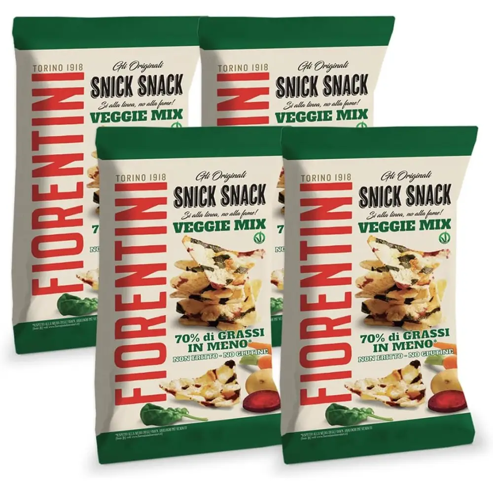 8 X Fiorentini Snick Snack Veggie Mix Mini Gallette di Patate con Carote, Spinaci e Barbabietole 70g