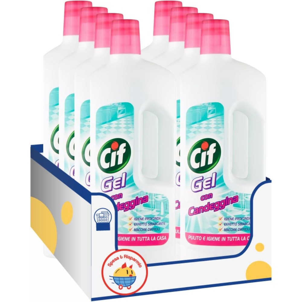 4 Cif Gel Detergente con Candeggina – Pulizia Profonda Igienizzante – 750 ml