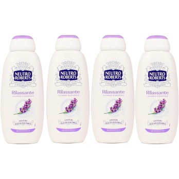 Neutro Roberts Bagnodoccia Rilassante alla Lavanda Essenziale, Set di 4, 450 ml