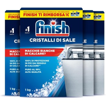 Finish Sale per lavastoviglie, Additivo per Lavastoviglie 10 Confezioni da 1000 gr