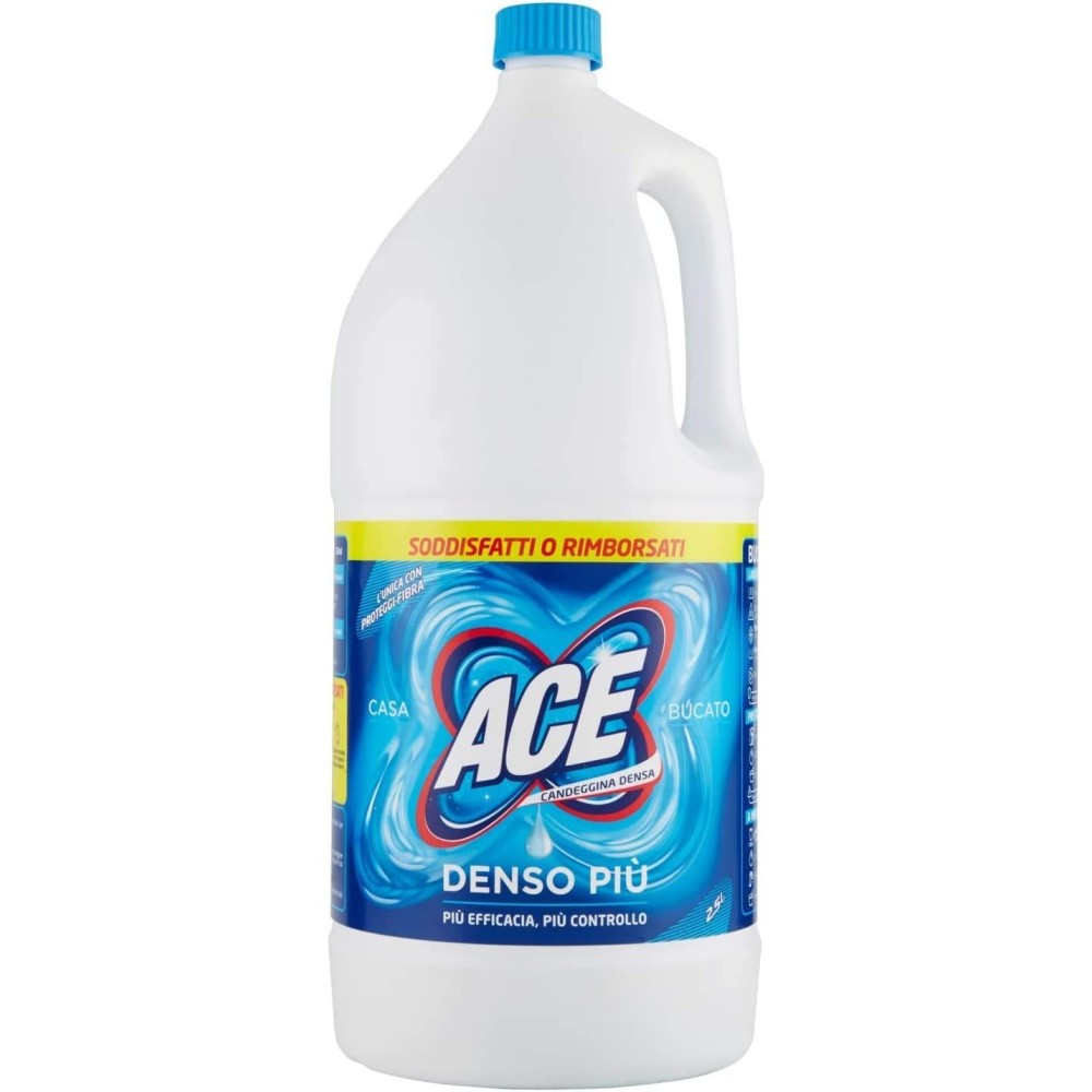 Ace Candeggina Denso Più Classica - 6 candeggina per tessuti per la casa e la biancheria, 2,5 l