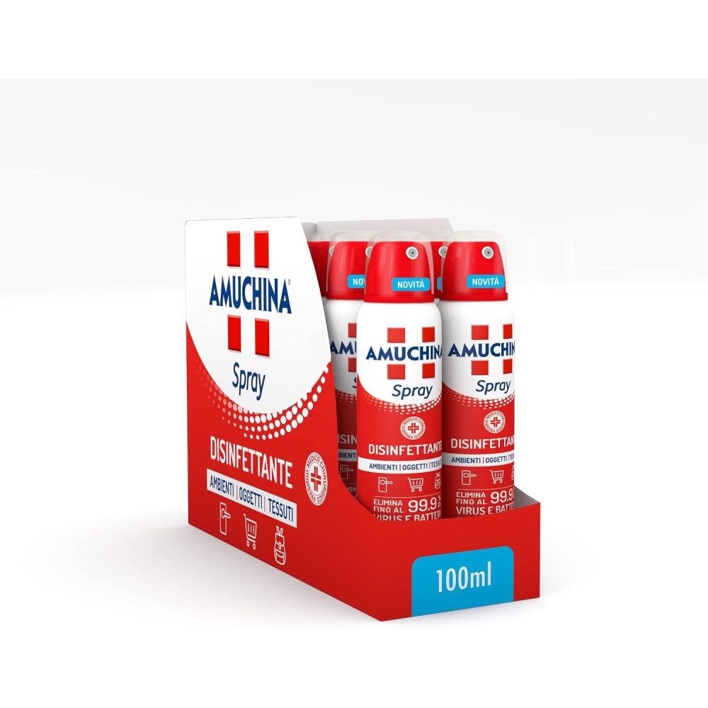 Amuchina Spray Disinfettante Virucida per Ambienti, Oggetti e Tessuti, 12 Flaconi da 100 ml