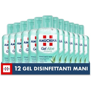 Amuchina Gel Aloe con Antibatterico, 12 Flaconi da 80 m