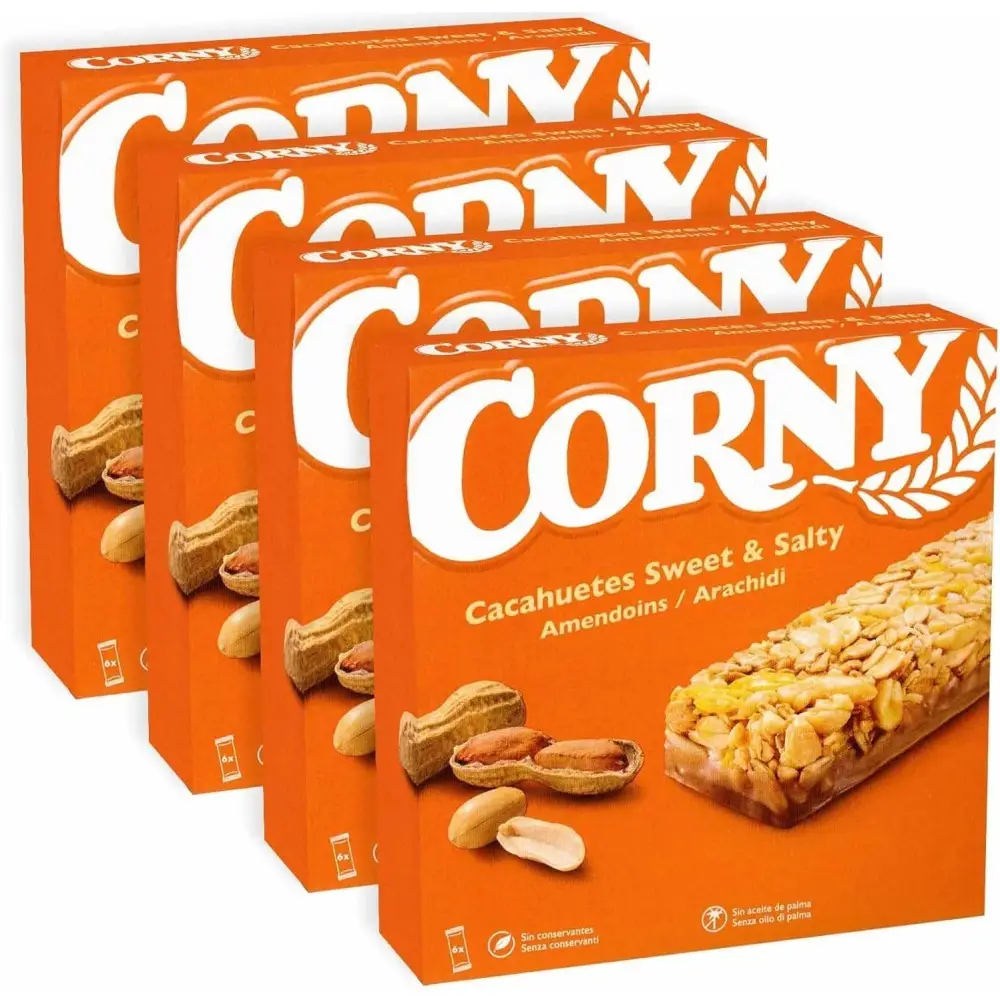 4 X Corny Peanut Sweet e Salty Barrette di Muesli alle Arachidi 150g