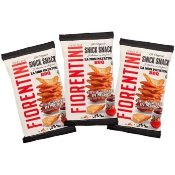 3X Fiorentini Snick Snack Gli Originali La Non Patatina BBQ Chips di Patate gusto Barbecue (Gluten Free) 65g