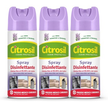 Citrosil Home Protection - Spray Disinfettante Superfici Multiuso Essenze di Lavanda 300 ml x 3 Confezioni
