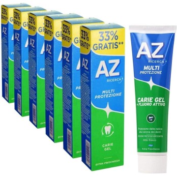 6 x Dentifricio AZ Multi Protezione Carie Gel Verde 6 Confezioni 100ml