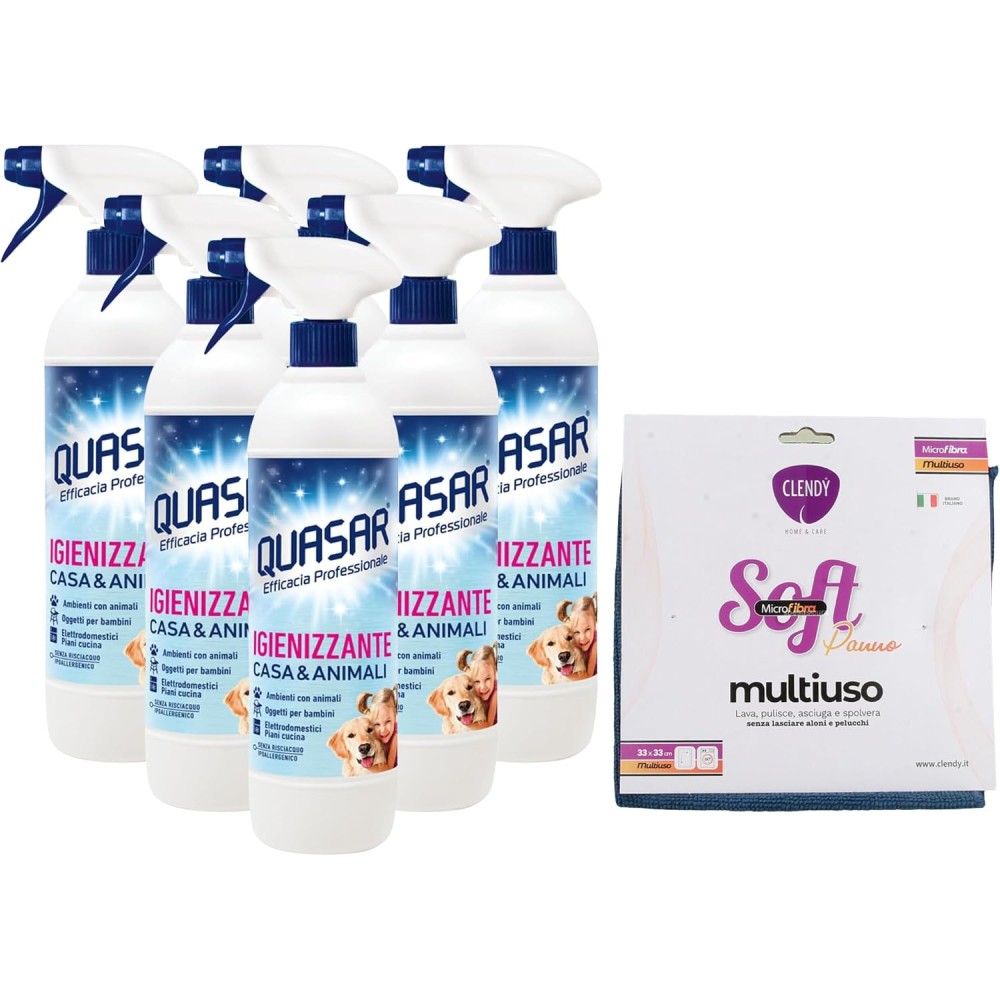6x Quasar Detergente, IGIENIZZANTE CASA & ANIMALI