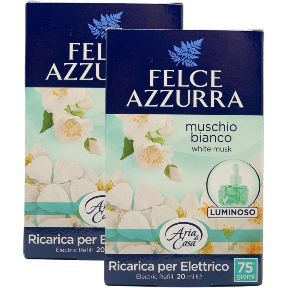 2 X Felce Azzurra - Aria Di Casa, Ricarica Per Diffusore Elettrico. Lunga Durata 20ml MUSCHIO BIANCO