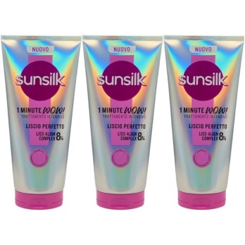 Sunsilk Trattamento Intensivo 1 Minute Wow Liscio Perfetto Maschera per Capelli Olio di Argan - 3 Flaconi da 180ml